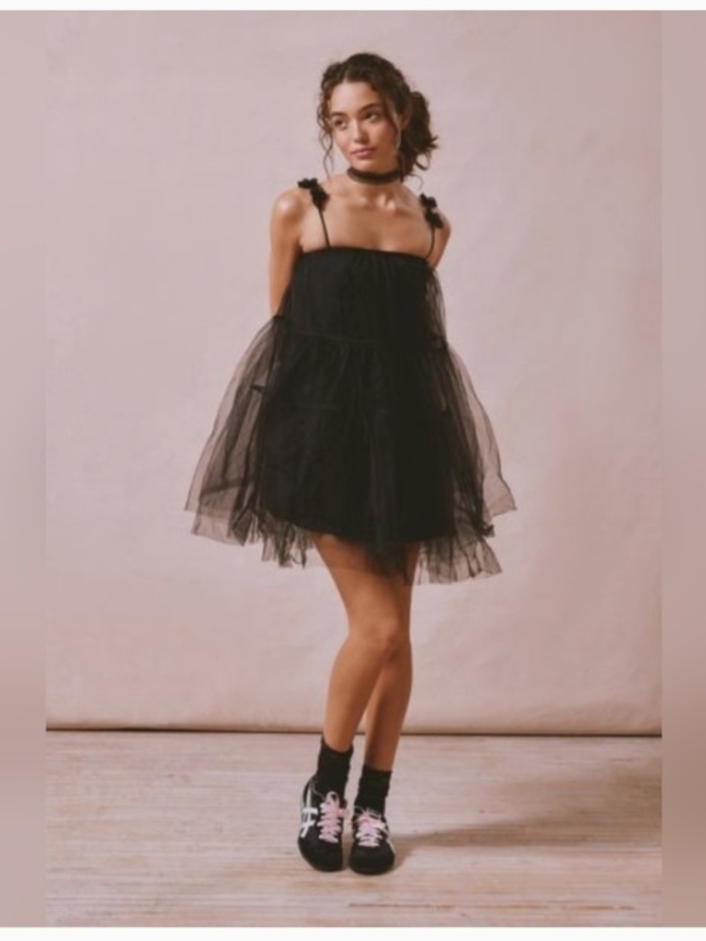 Dream Sister Jane Aurore Black Tulle Mini Dress Urban Outfitters M